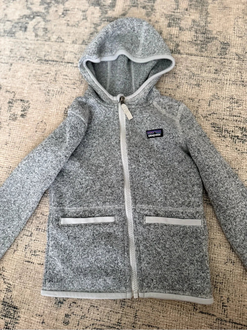 Patagonia Kids Heather Gray Full-Zip Hooded Fleece Jacket